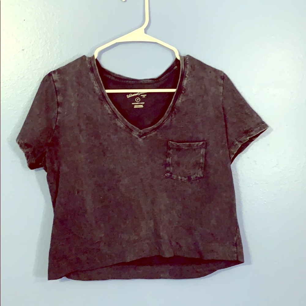 University thread navy crop top